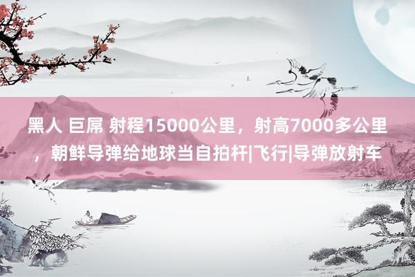 黑人 巨屌 射程15000公里，射高7000多公里，朝鲜导弹给地球当自拍杆|飞行|导弹放射车